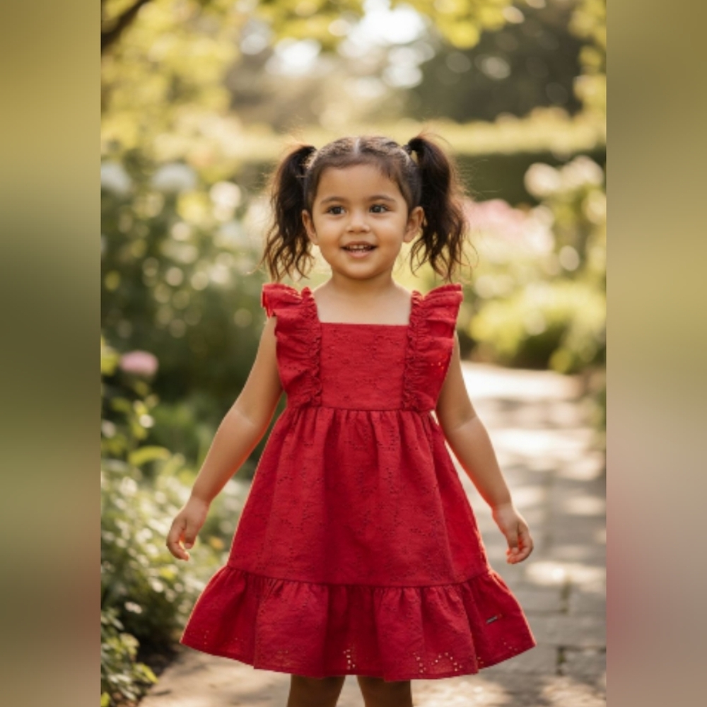 Tahari Red Ruffle Kids Dress